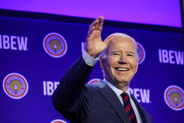 19일 워싱턴 DC에서 열린 전기노조(IBEW) 행사에서 연설하는 바이든 대통령 [로이터]